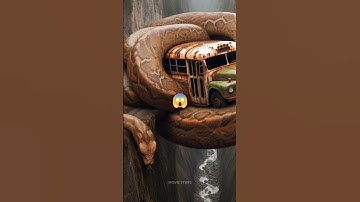 Rare discovery of python circling a bus in the Amazon forest #ai #python #jungle #rare