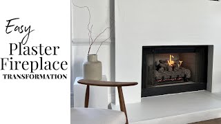 I PLASTERED MY OLD BRICK FIREPLACE / Easy Step by Step Tutorial