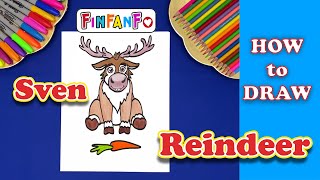 How To Draw Sven Reindeer From Frozen Cute And Easy Step By Step