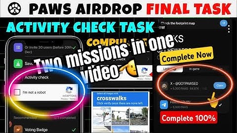 Paws Activity check task Complete | Paw new task today | Paws Airdrop new update today