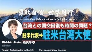 台湾駐米代表がTwitterの肩書きを「大使」に変更