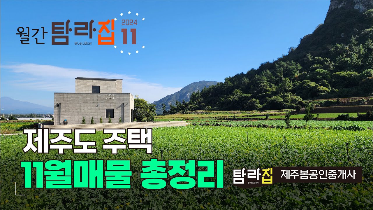 ♥ 월간 탐라집 2024년 11월 🏠 제주도주택 매물정리^_^