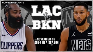 LA Clippers vs Brooklyn Nets Full Game Highlights | Nov 8 | 2024 NBA Season