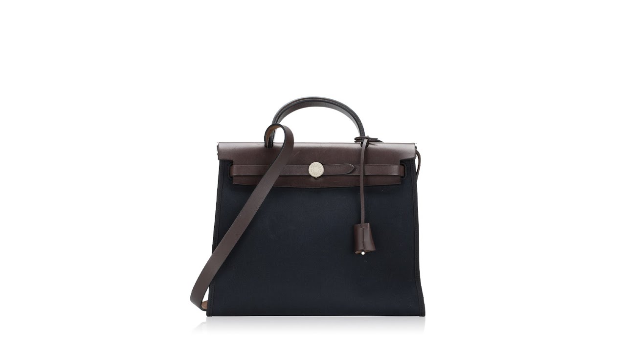 Hermes Toile Vache Hunter Herbag Zip 31 PM Noir