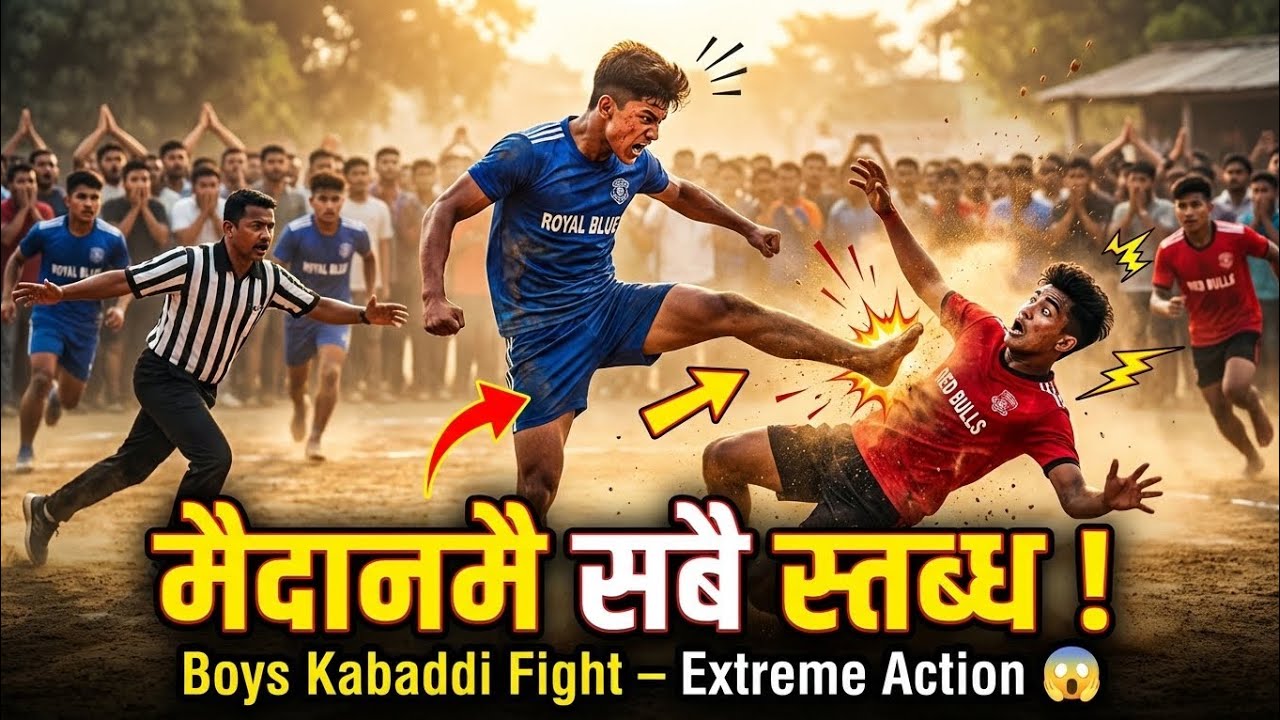 💥 मैदानमै सबै स्तब्ध ! Boys Kabaddi Fight – Extreme Action 😲