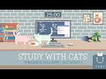 Study with Cats 🐈 Pomodoro Timer 25/5 | Relaxing study/work session with Café/Jazz bgm💙