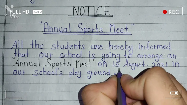 HANDWRITING NOTICE (ANNUAL SPORTS MEET)