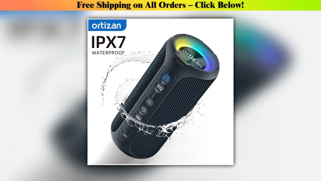 Ortizan Bluetooth Speakers 40W Enhanced Bass Portable Outdoor Wireless Speaker 30Hrs IP7