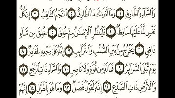 سورة الطارق مكتوبة بصوت القارئ هزاع البلوشي souret altaariq