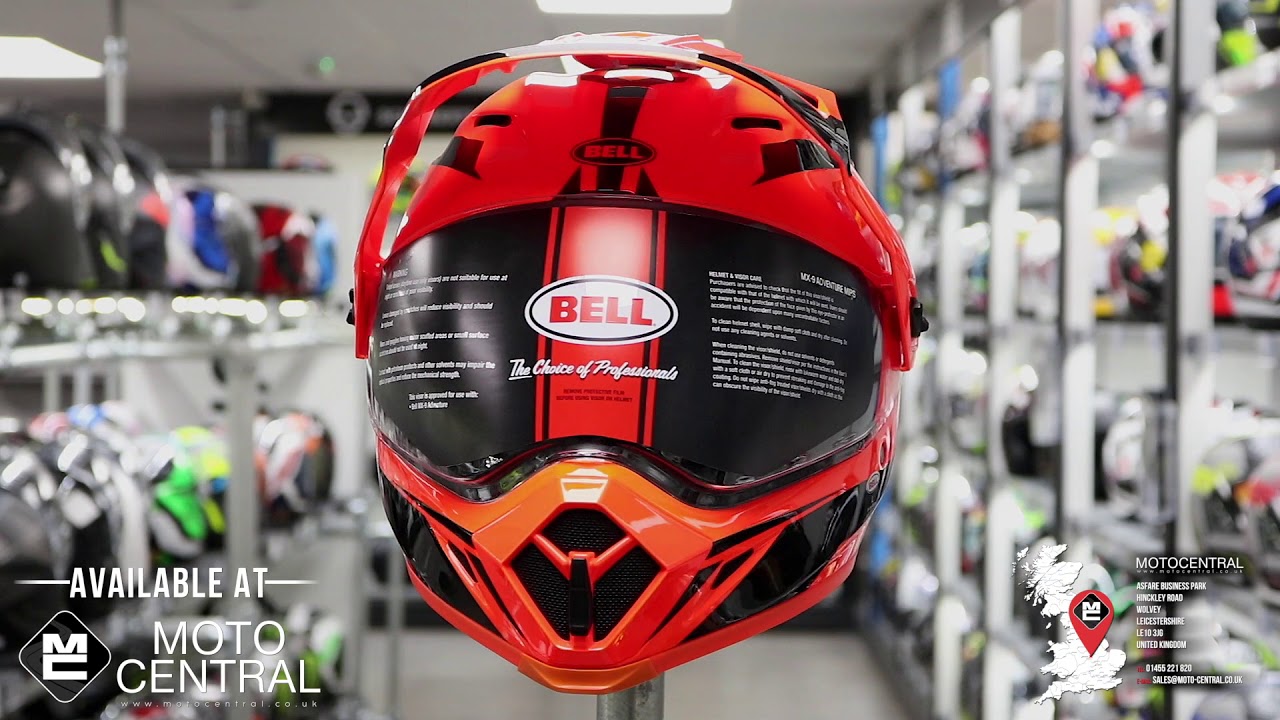 BELL HELMET MX-9 ADVENTURE MIPS DASH BLACK//WHITE//ORANGE M