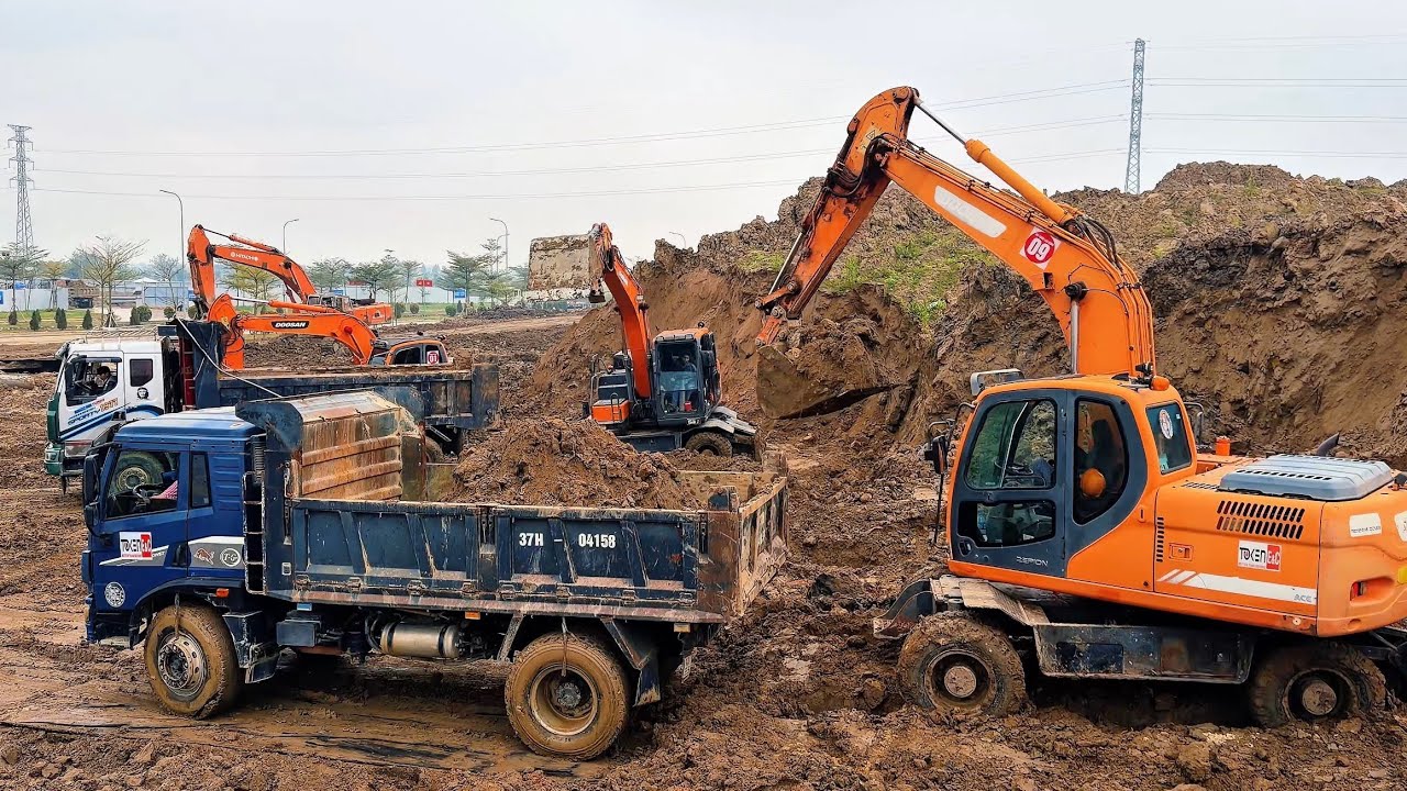 TỔNG HỢP MÁY XÚC ĐỜI CAO SIÊU ĐẸP LÀM VIỆC TRONG CÔNG TRƯỜNG HỮU KHOAI TV | EXCAVATOR DOOSAN 2019 4K