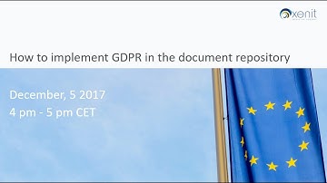 How to implement GDPR in your document repository