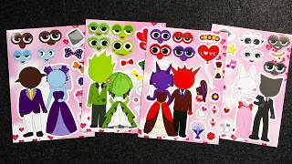 [🌈Paper DIY🌈] SPRUNKI Love Couple DIY Stickers 💒 Oddly Satisfying ASMR screenshot 2