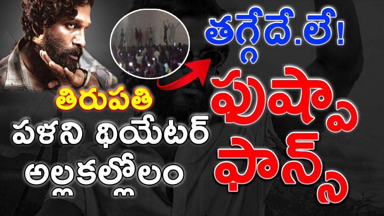 Pushpa Movie Fans Reaction || Pushpa Movie Tirupati Palani Theatre Damage by Fans || Allu Arjun Fans