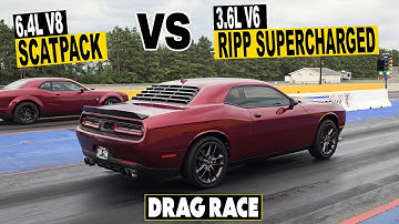 DRAG RACE!!!  RIPP Supercharged V6 *VS* Scat Pack Challenger