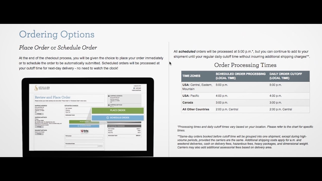Schedule Order Feature on Stuller.com