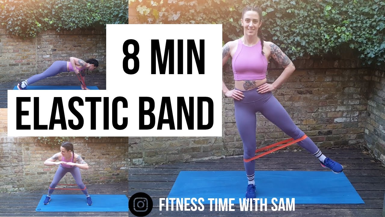 FITNESS TIME with SAM - 8 MINUTES TOTAL BODY ELASTIC BAND HIIT WORKOUT