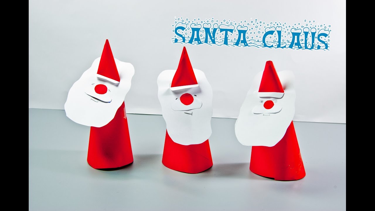 DIY Christmas: How to make a paper Santa Claus - YouTube