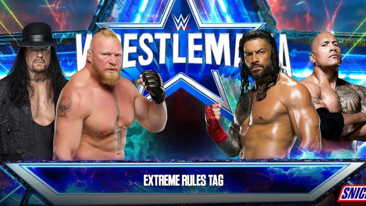 Brock Lesnar undertaker vs Roman reigns The Rock