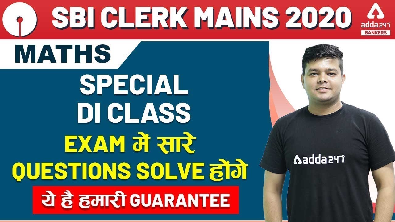 Special DI Class | Maths For SBI Clerk Mains  2020