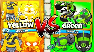 YELLOW vs GREEN Towers in BTD 6!