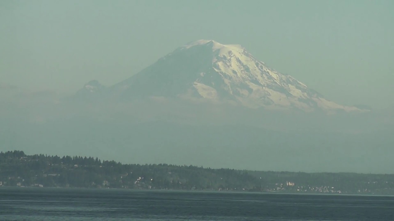 Captain Jokeswell Astounded by the Cloud-Shrouded Massiveness of Mt. Rainier