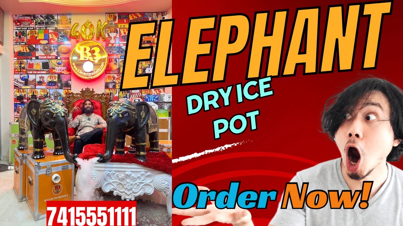 Elephant dry ice fibre pot || dry ice matke || fog handi || all event products || 7415551111