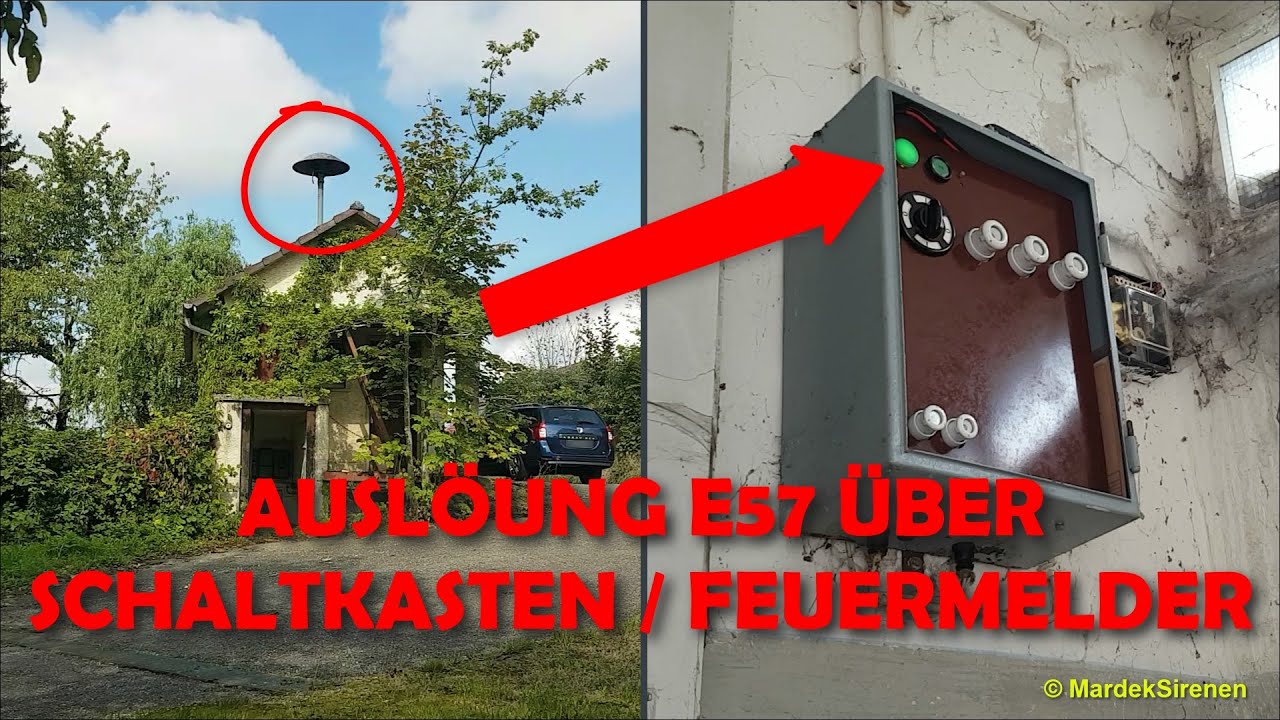Auslösung Sirene E57 über Schaltkasten und Feuermelder zum Warntag 2023 in Hofwiesen