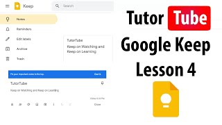 Google Keep Tutorial - Lesson 4 - Adding Reminder or Location Profile