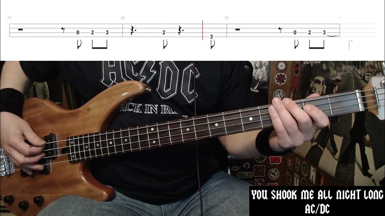 You Shook Me All Night Long by AC/DC Bass Cover with Tabs PlayAlong YouTube