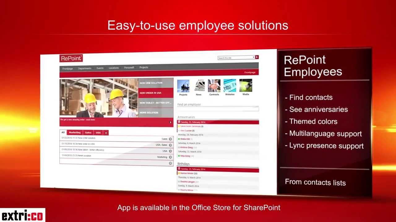 Repoint Pr RePoint Employees - app for Microsoft SharePoint - YouTube