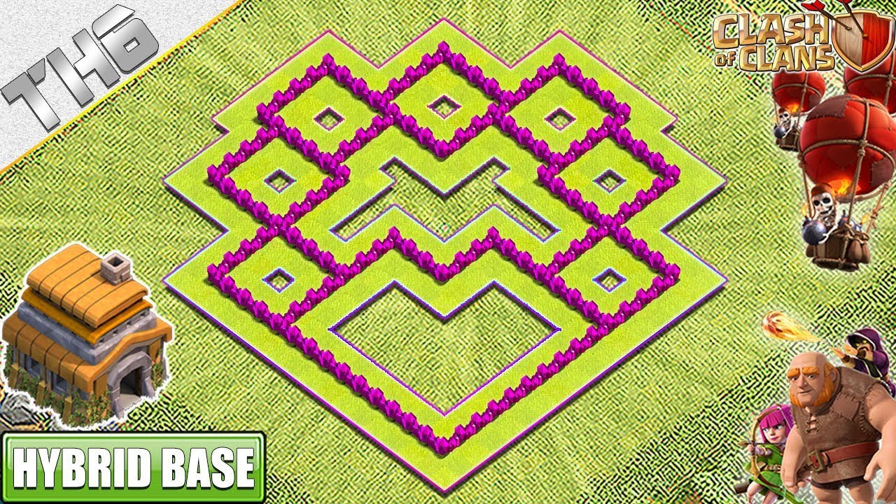 НОВАЯ ЛУЧШАЯ TH6 База 2019 с ПОВТОРОМ | COC TH6 Trophy/Farming Base с КОПИРОВАТЬ ССЫЛКУ - Clash o...