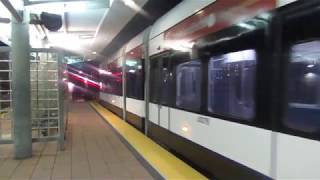 NJ Transit Hudson-Bergen Light Rail: Tonnelle Avenue Bound Kinki Sharyo LRV Train at Hoboken