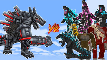 MECHA GODZILLA vs GODZILLA, KING KONG | MINECRAFT PE BATTLE