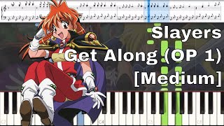 Slayers  Get Along opening 1 medium piano Tutorial
