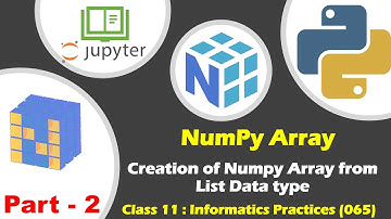 Numpy Python | Part-2 | Class 11 IP | Creation of Numpy Array from list data type |