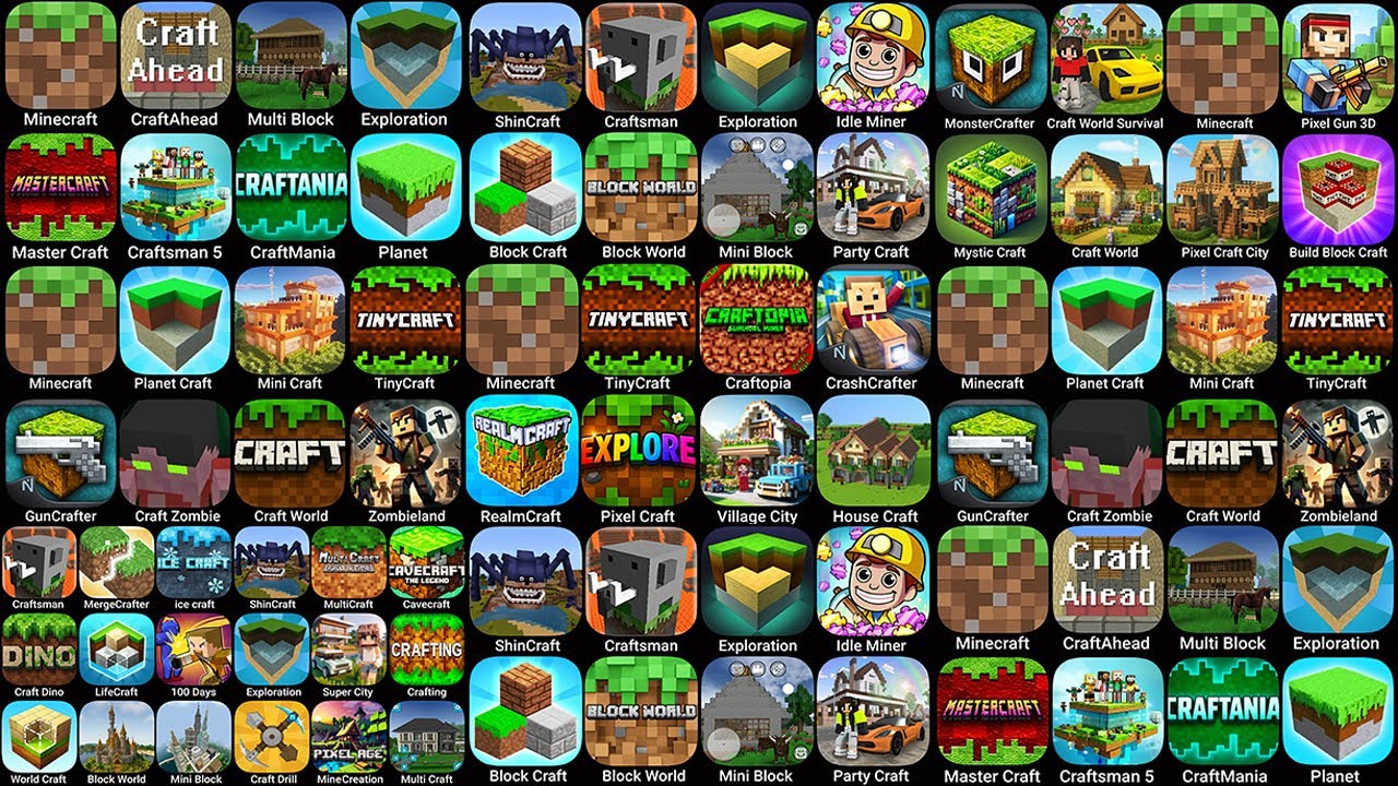 Minecraft,Pixel Gun 3D,MonsterCrafter,Craftopia,Craftsman,Idle Miner,Craft Drill,Craftsman,Planet
