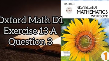 Mathematics book (D1)| 7th addition|Exercise 13A|Q# 3| Mathematics at Home| In urdu