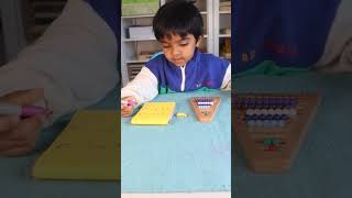 Addition With Short Bead Stair #montessorimath #montessoriathome #youtubeshorts