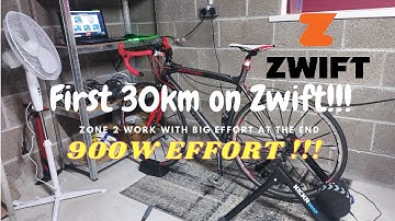 Zwift First 30KM Ride With 900w Effort on Wahoo Kickr Snap
