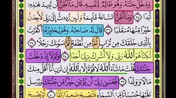 النصف الاول من صفحة 298 من سورة الكهف الايات من (35_41) مكررة بصوت الشيخ محمود الحصري