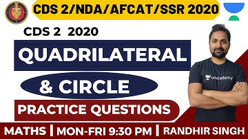 Quadrilateral and Circle Practice Questions (Part-4) | Maths | CDS 2 2020 | Randhir Singh