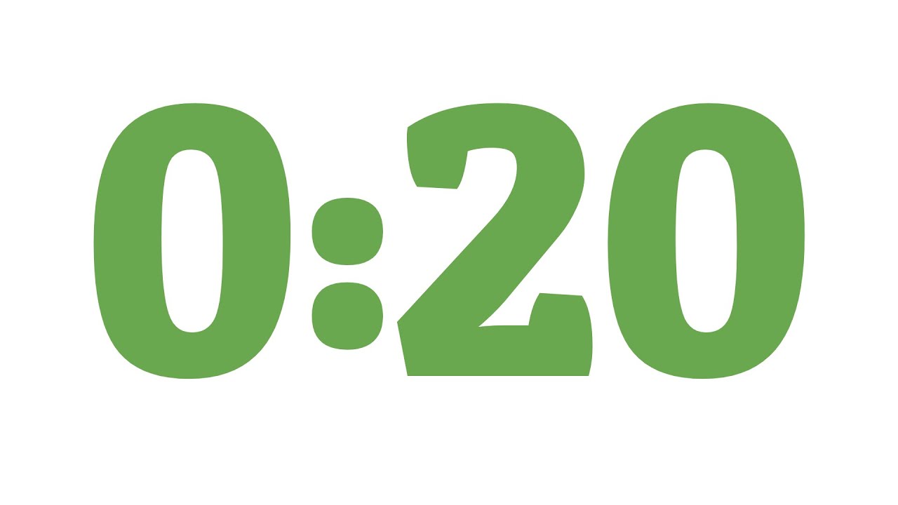 20 Second Countdown Timer (with alarm) - YouTube