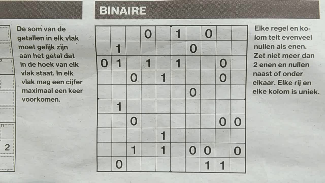 How to solve a Sudoku Binary puzzle (with a PDF file) 03-20-2019 part 1 of 3 - YouTube