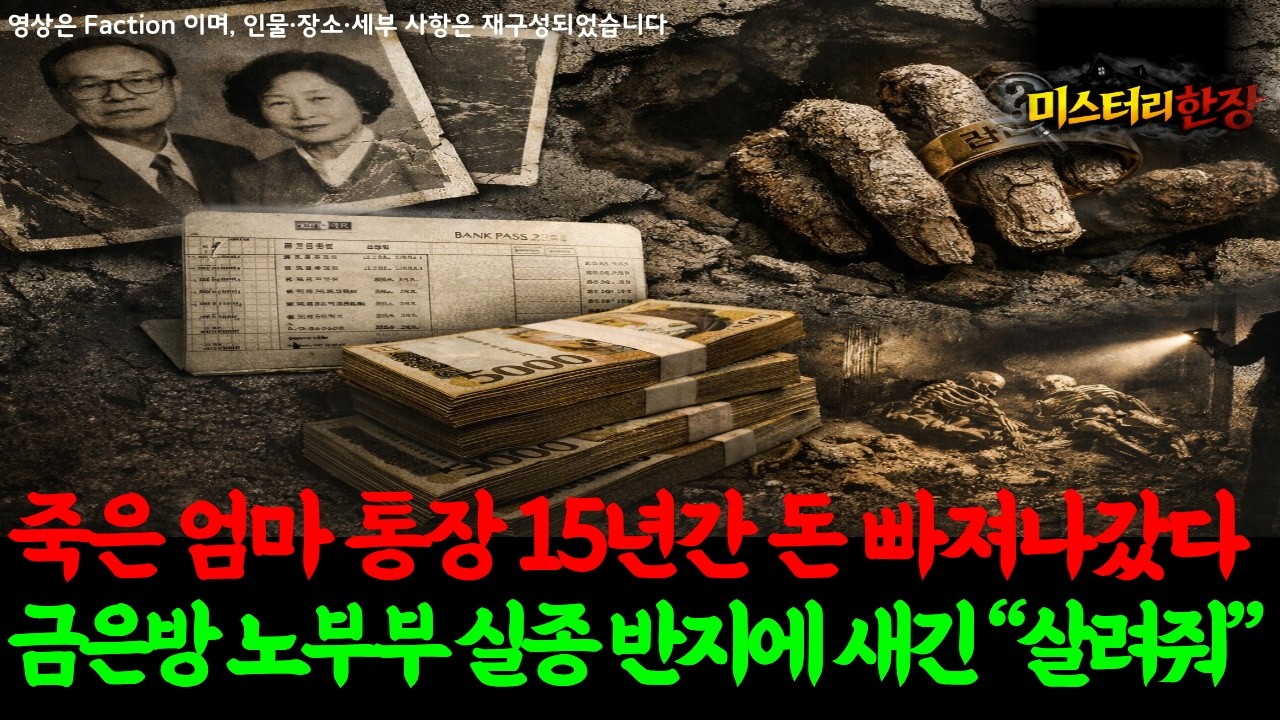 [실화] 15년간 죽은 어머니 통장 인출… 1988년 명동 금은방 부부 실종의 반전 |  미제사건 | 실종사건 | 실화 기반 |미스터리  | 추리  | 재구성스토리 | 오디오북