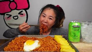 ASMR 2X NUCLEAR FIRE NOODLES W/ EGGS l Eating Sounds