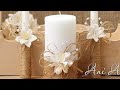 تزيين الشموع  للعروس بالخيش شيك وراقي.Rustic Burlup, jute candles déco