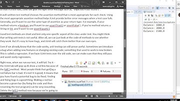 U8 BankAccount JUnit Testing