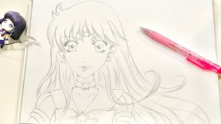 LIVE  Dessin au crayon : Sailor Mars dédicace à Emilie | Comment dessiner portrait Tuto manga