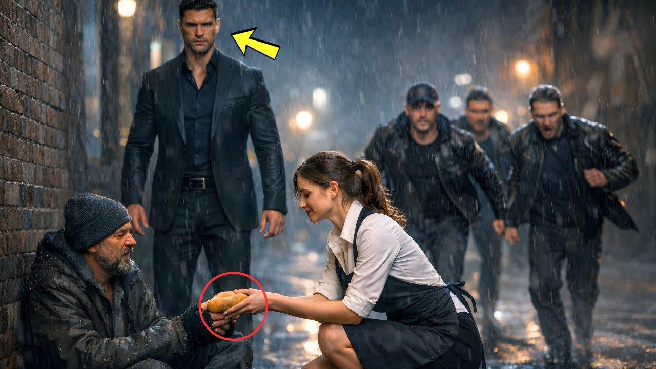 Ella le dio su último pan a un vagabundo con hambre… El CEO lo vio y ordenó:  “Tráiganla”